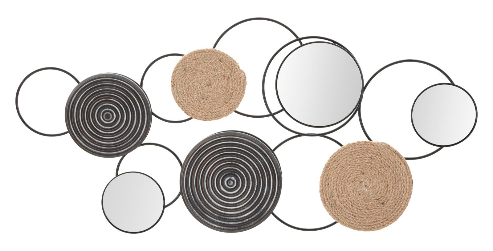 Wanddeko Circolo Armonico Metall Rattan Boho Chic Modern