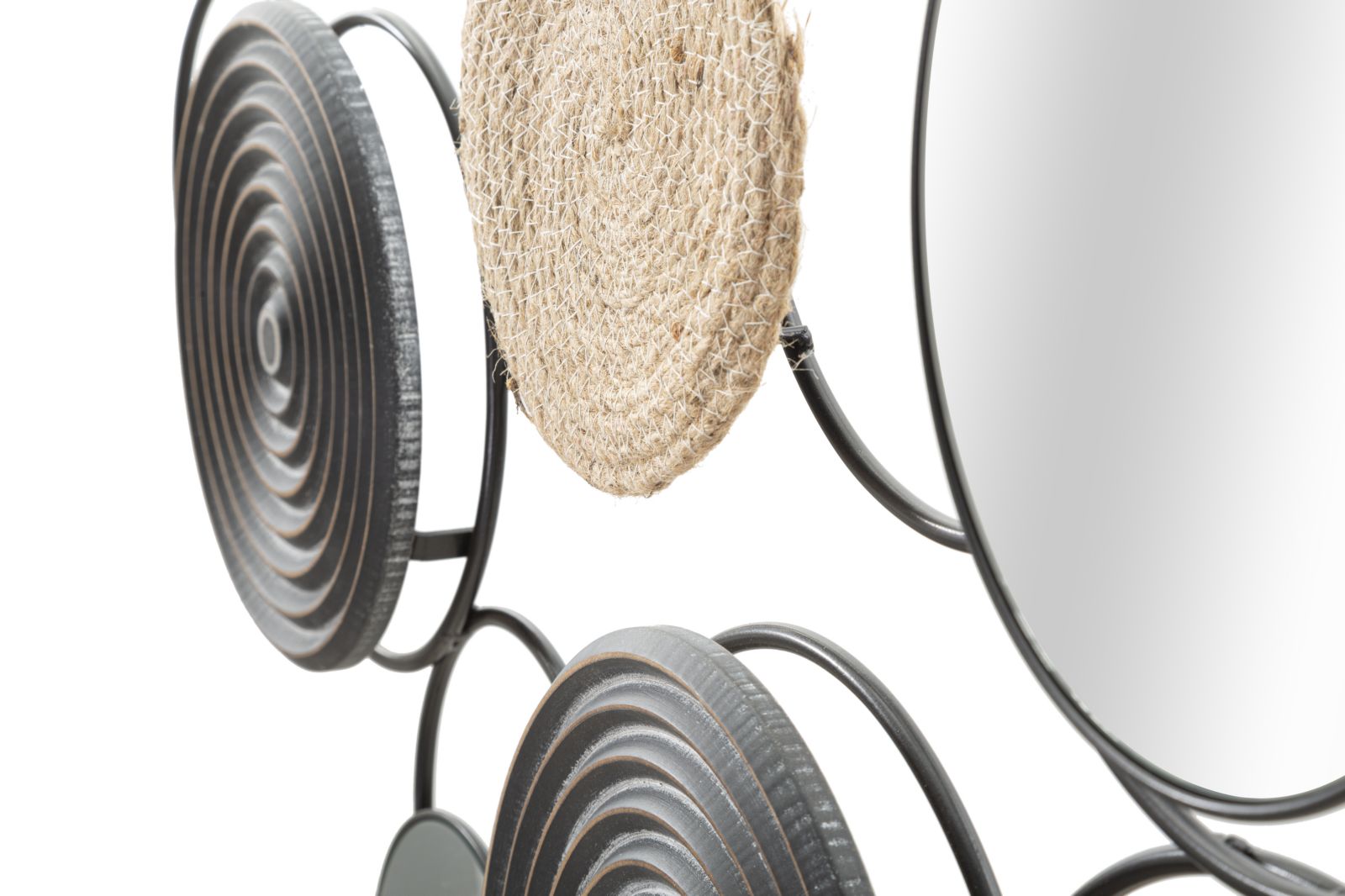 Wanddeko Circolo Armonico Metall Rattan Boho Chic Modern