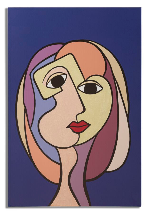 Abstraktes Wandbild Double Faces – Großes Kunstwerk im modernen Stil 80x120 cm