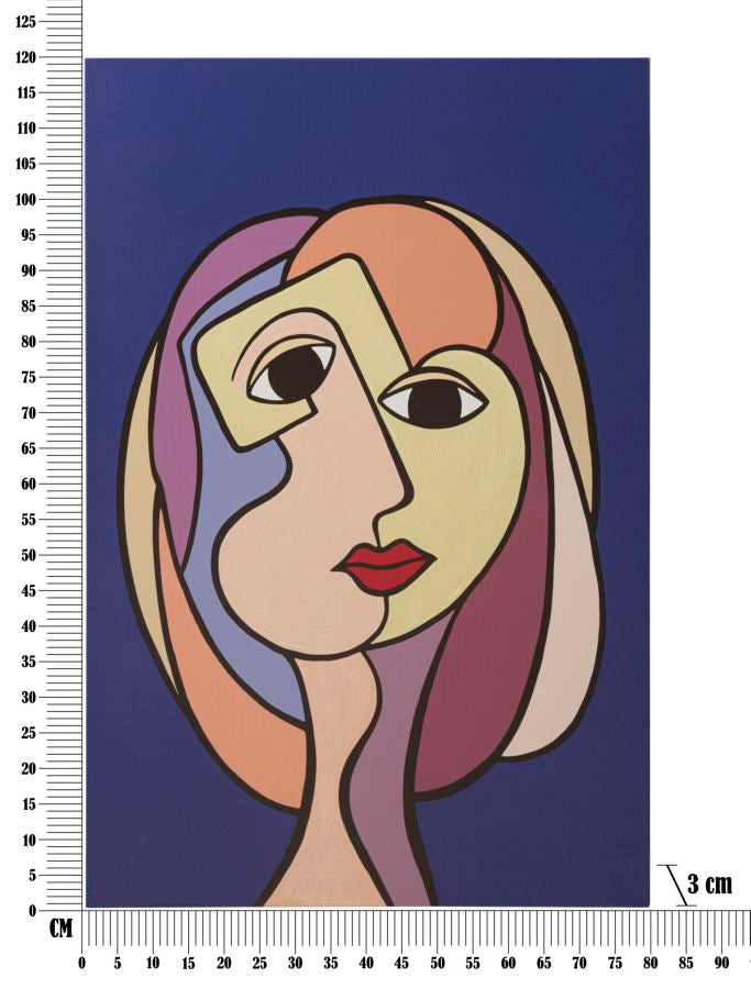 Abstraktes Wandbild Double Faces – Großes Kunstwerk im modernen Stil 80x120 cm
