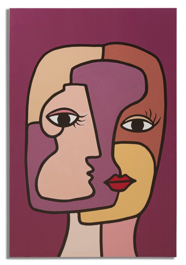 Abstraktes Wandbild Faces New A – Stilvolle Kunst auf Leinwand 60x90 cm