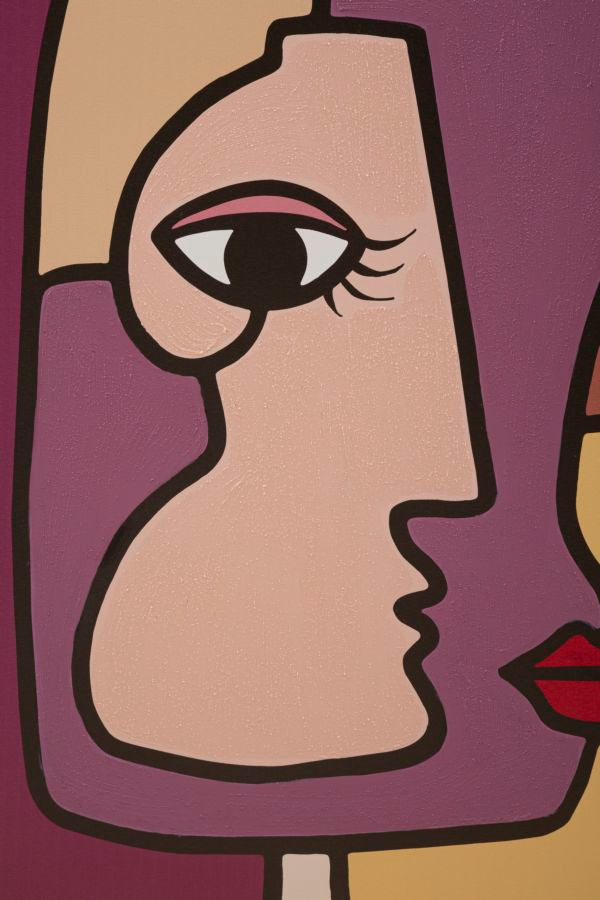 Abstraktes Wandbild Faces New A – Stilvolle Kunst auf Leinwand 60x90 cm