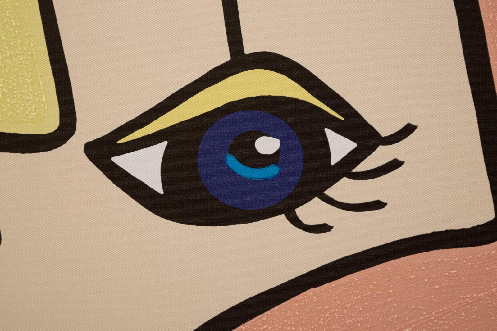 Abstrakte Wandkunst Faces New B – Leinwandbild in Glam Stil 60x90 cm