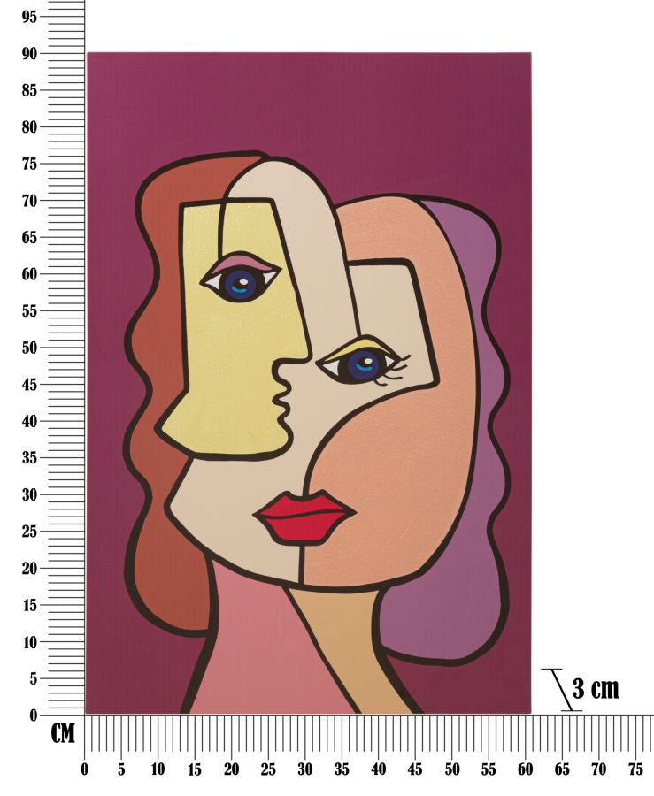 Abstrakte Wandkunst Faces New B – Leinwandbild in Glam Stil 60x90 cm