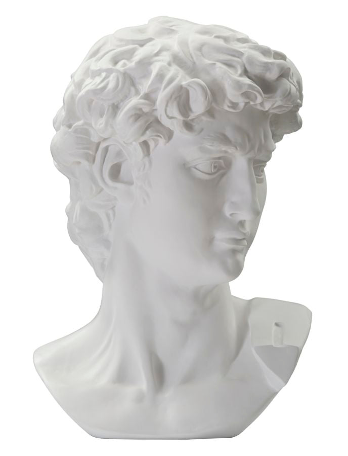 Deko Büste David Groß Weiß Skulptur 60cm Klassisch Resin Figur