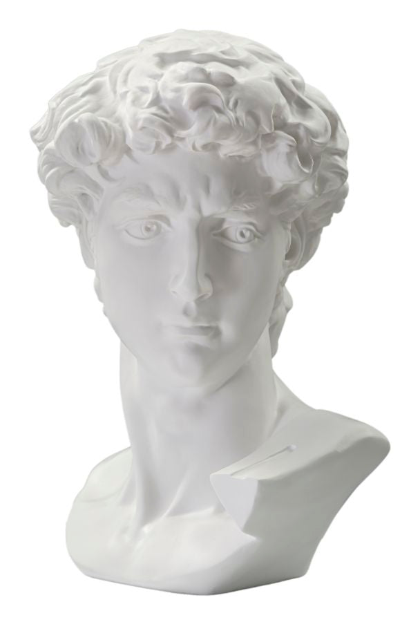Deko Büste David Groß Weiß Skulptur 60cm Klassisch Resin Figur