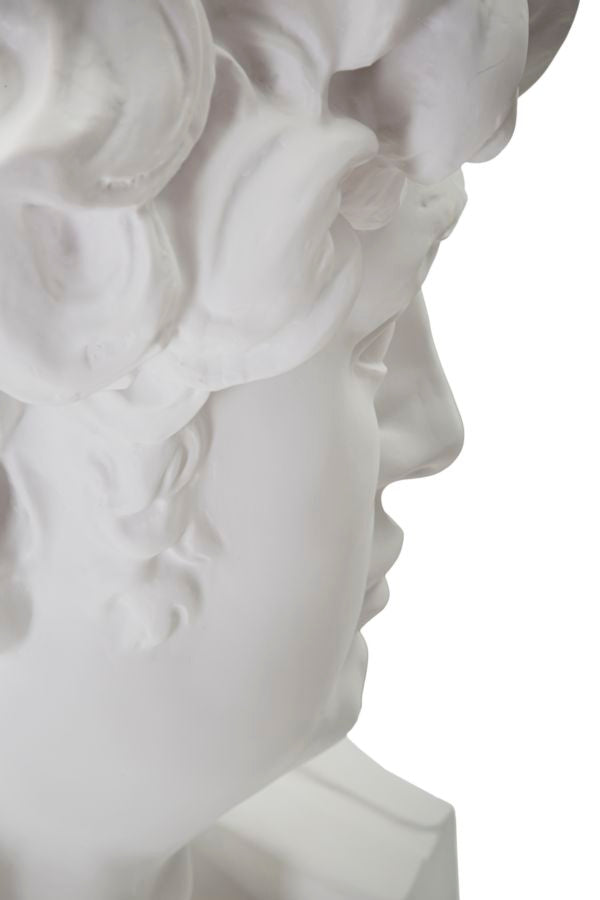 Deko Büste David Groß Weiß Skulptur 60cm Klassisch Resin Figur