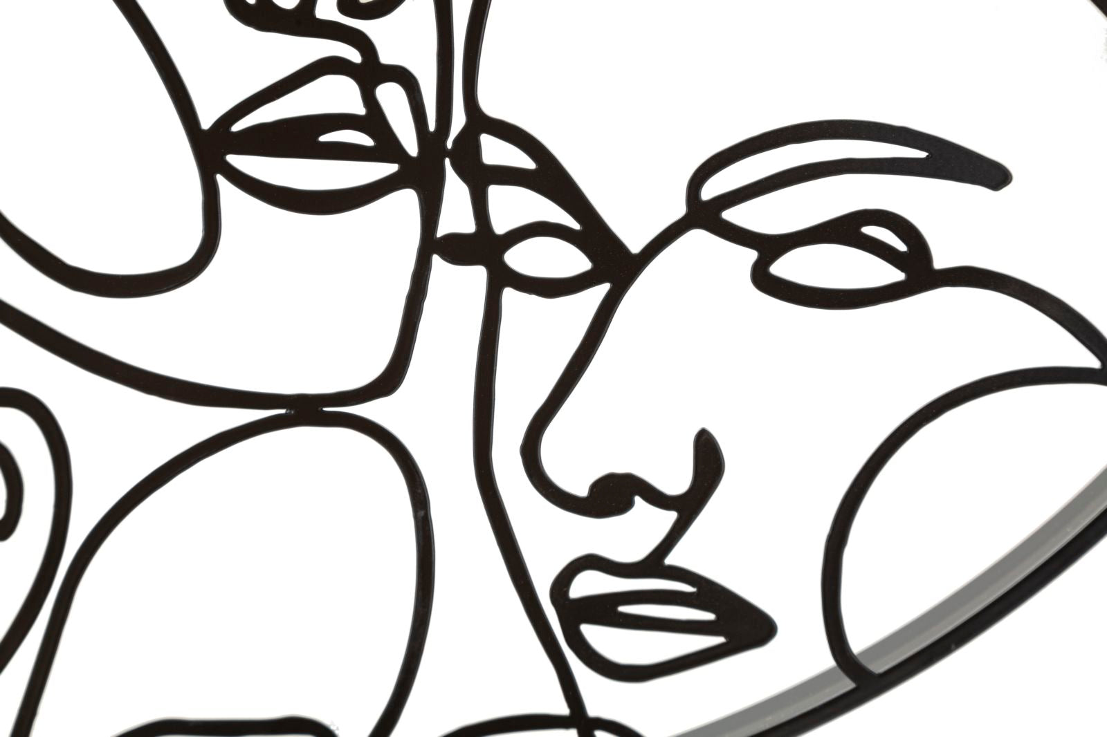 Faces Wanduhr 50 cm Moderne Wanduhr aus Metall mit Gesichtsdesign in Schwarz-Gold