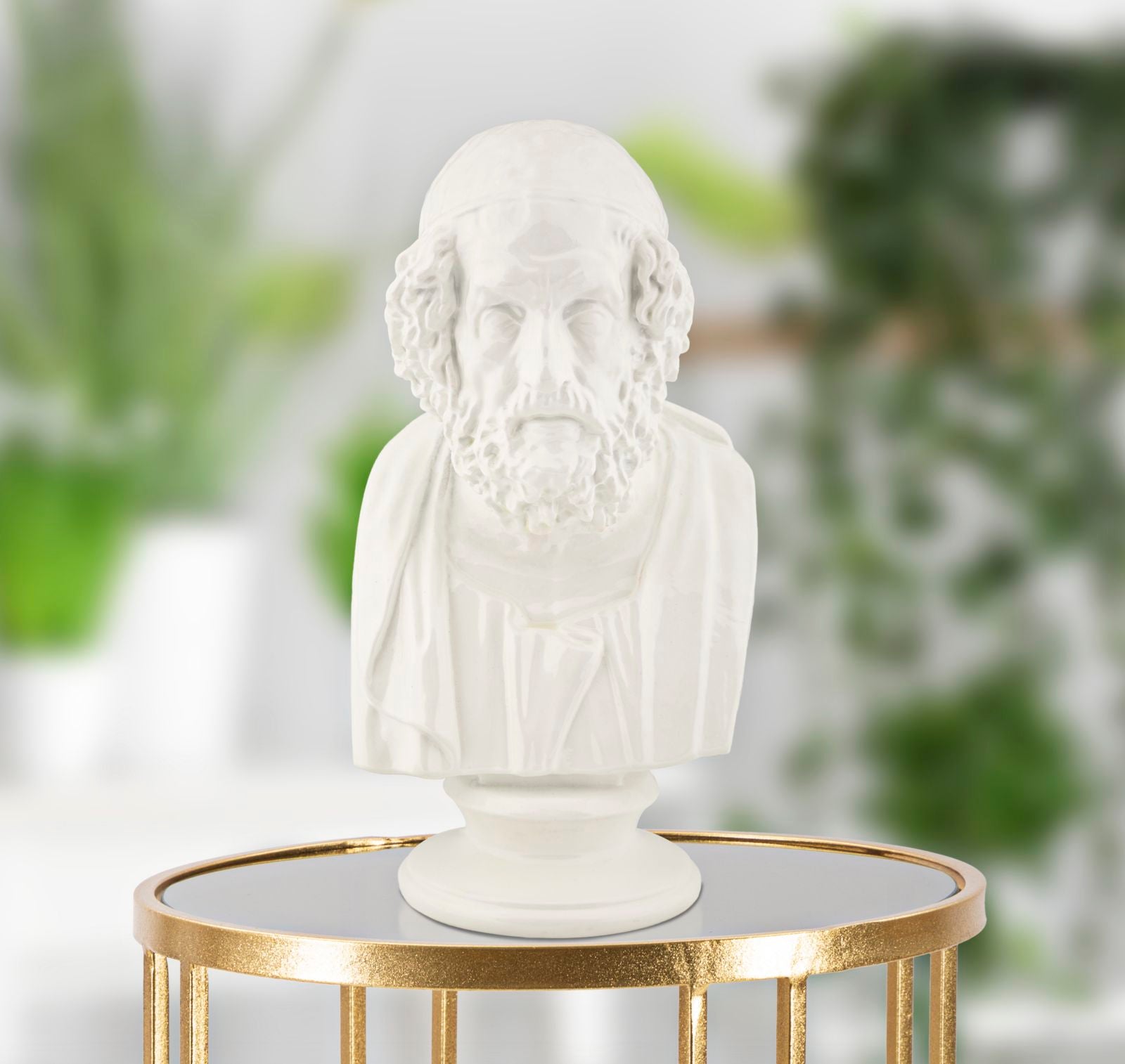 Büste Philosoph Weiß Skulptur 25cm Klassisch Resin Figur