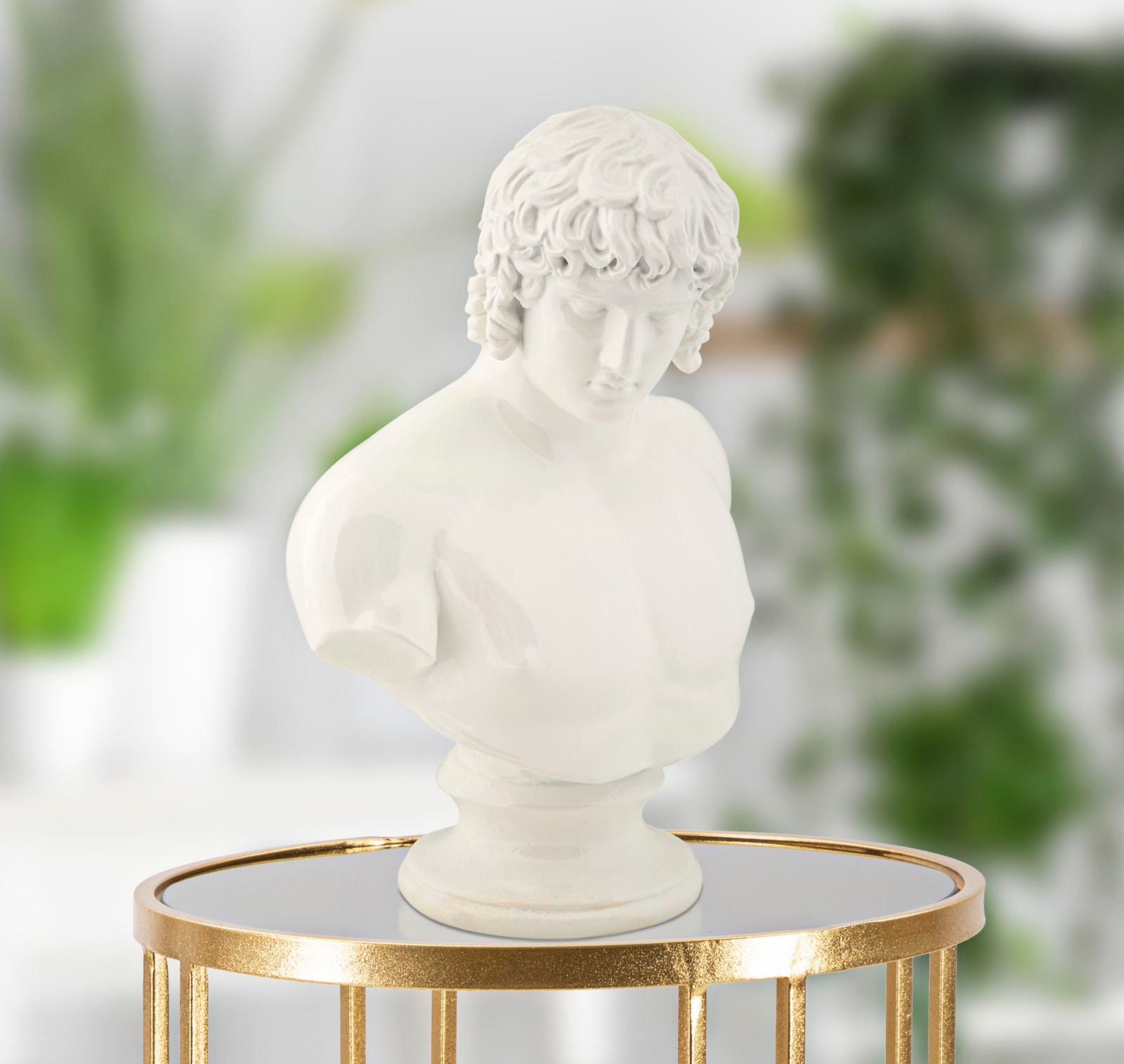 Büste Centurio Weiß Skulptur 25cm Klassisch Resin Dekofigur