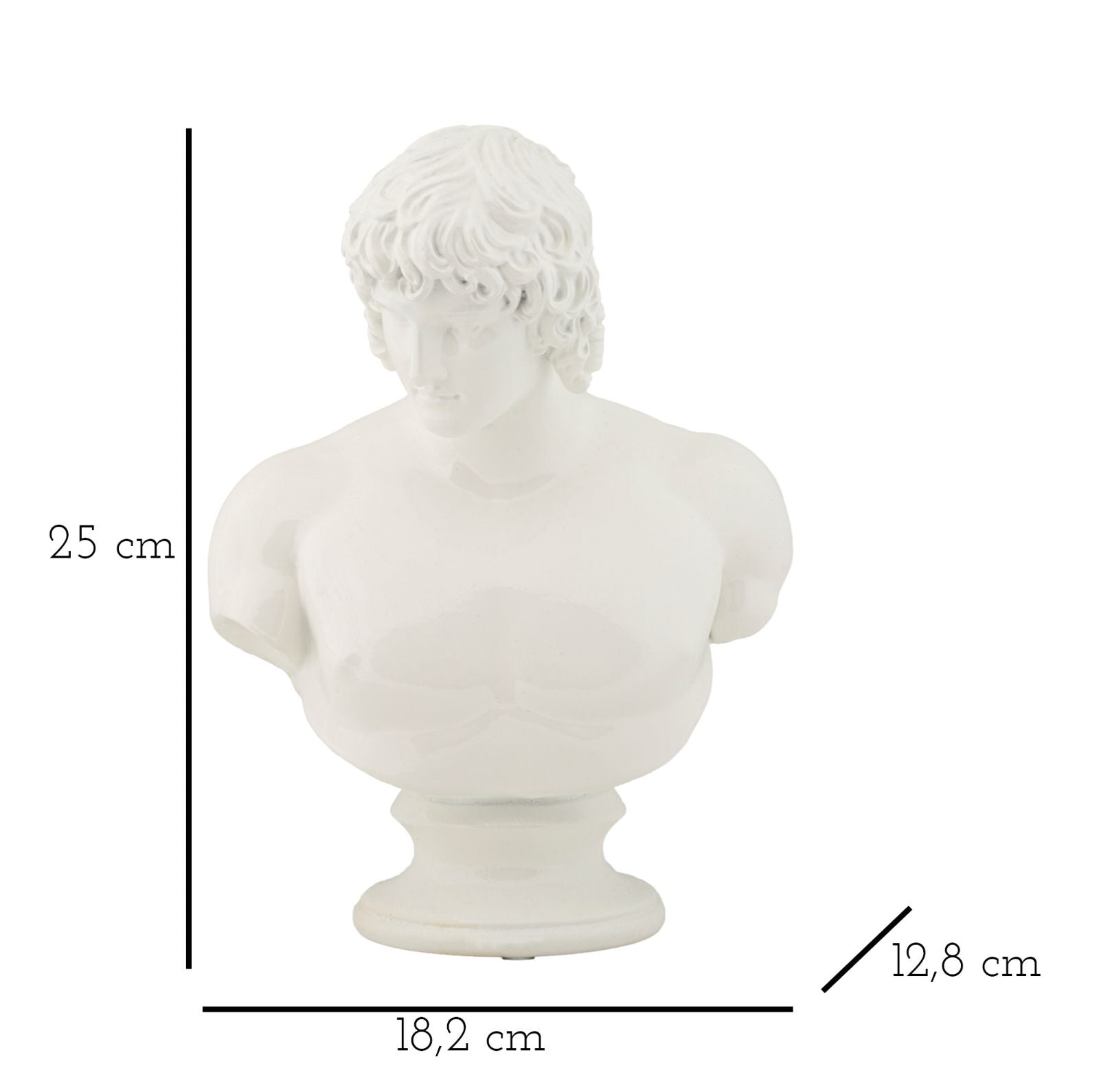 Büste Centurio Weiß Skulptur 25cm Klassisch Resin Dekofigur