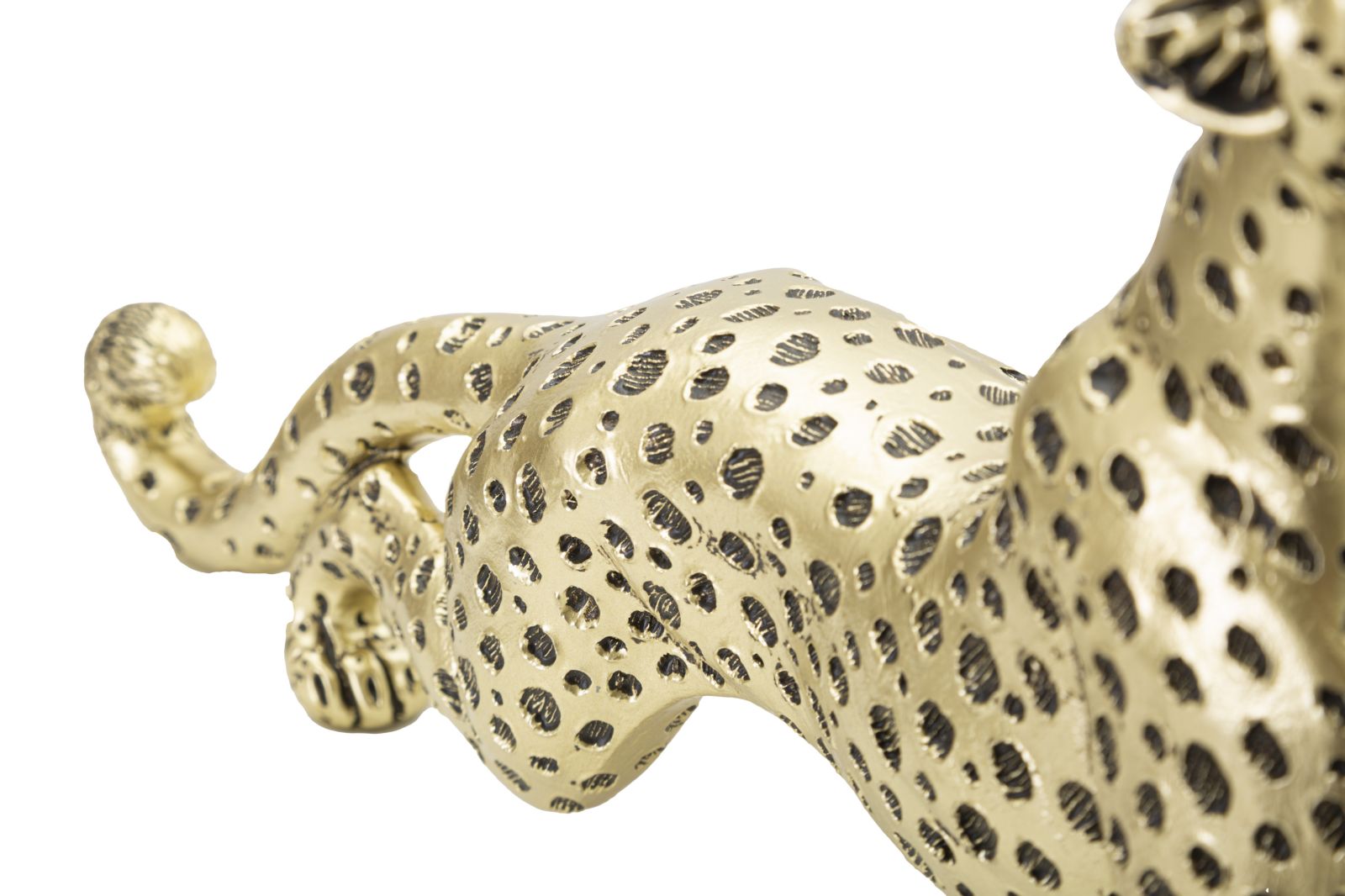 Dekofigur Leopard Gold 33cm Glamour Skulptur Resin Tierfigur