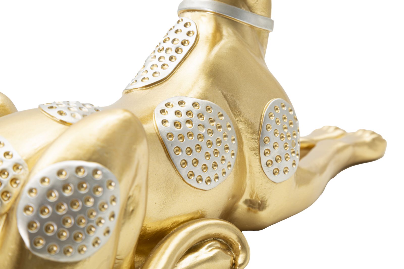 Dekofigur Windhund Liegend Gold 32cm Glamour Skulptur mit Strass