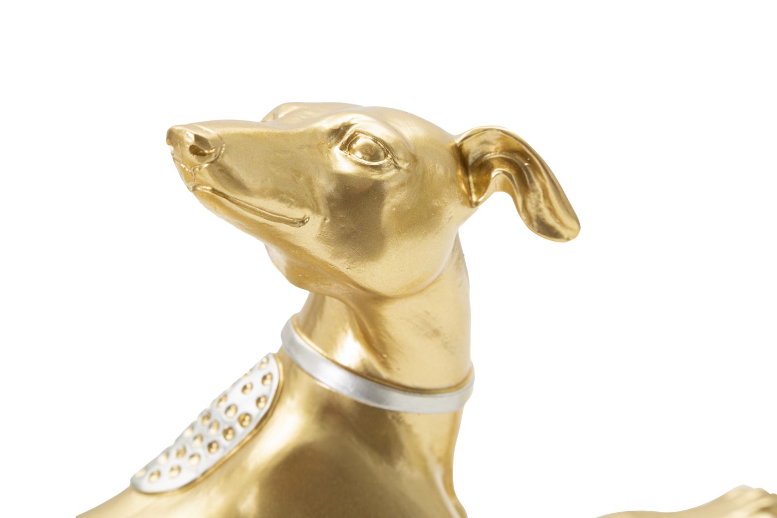 Dekofigur Windhund Liegend Gold 32cm Glamour Skulptur mit Strass