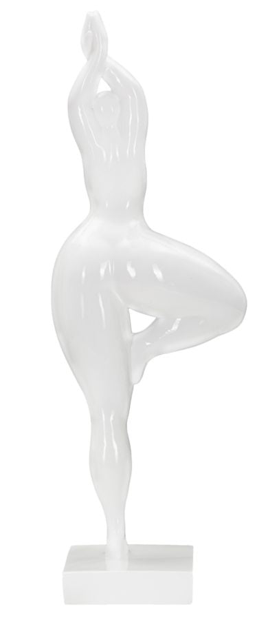 Donnina Yoga Balance Figur Weiss Resina Glam Dekoobjekt