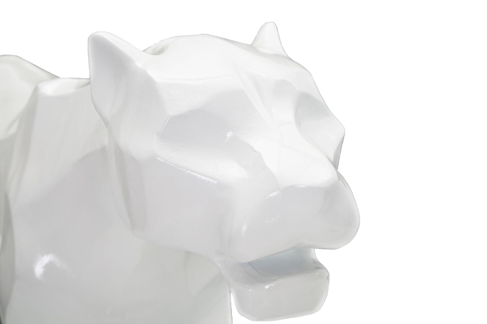 Dekofigur Panther Weiß 70cm Moderne Tier Skulptur Resin