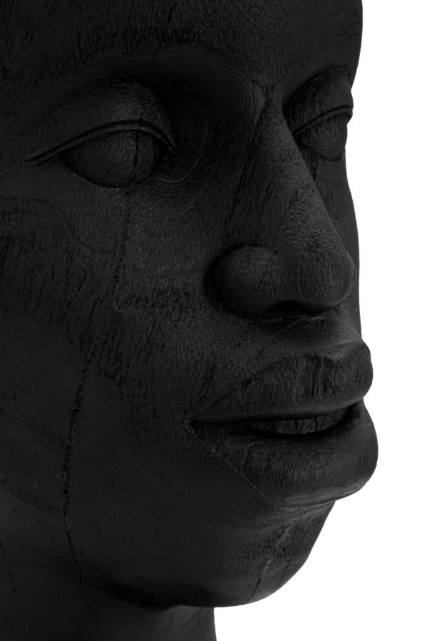 Deko Büste Masai Mann Schwarz Gold 56 cm