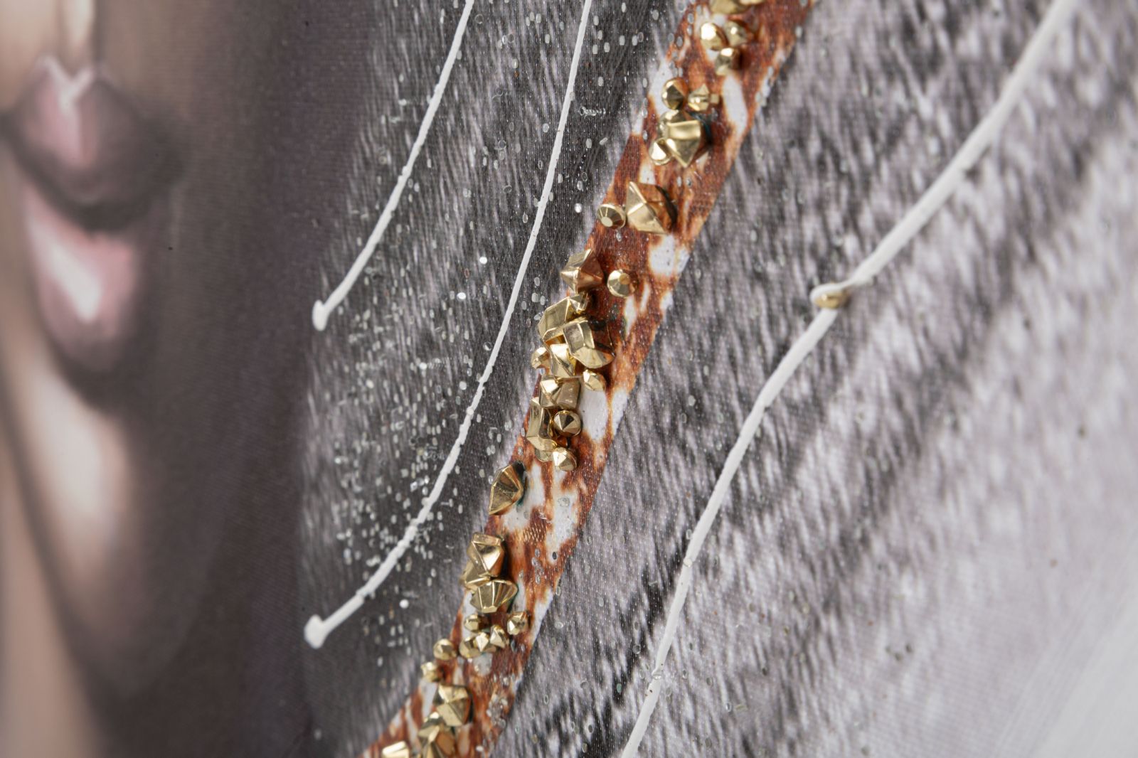 Wandbild Naomi B Leinwand Portrait Boho Chic Schwarz Gold