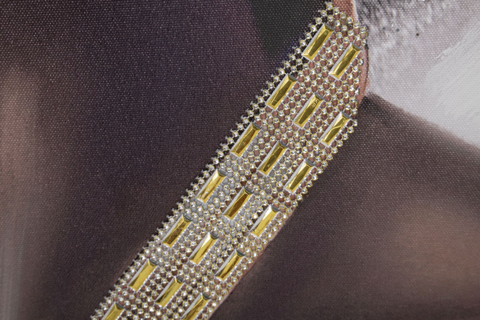 Wandbild Naomi B Leinwand Portrait Boho Chic Schwarz Gold