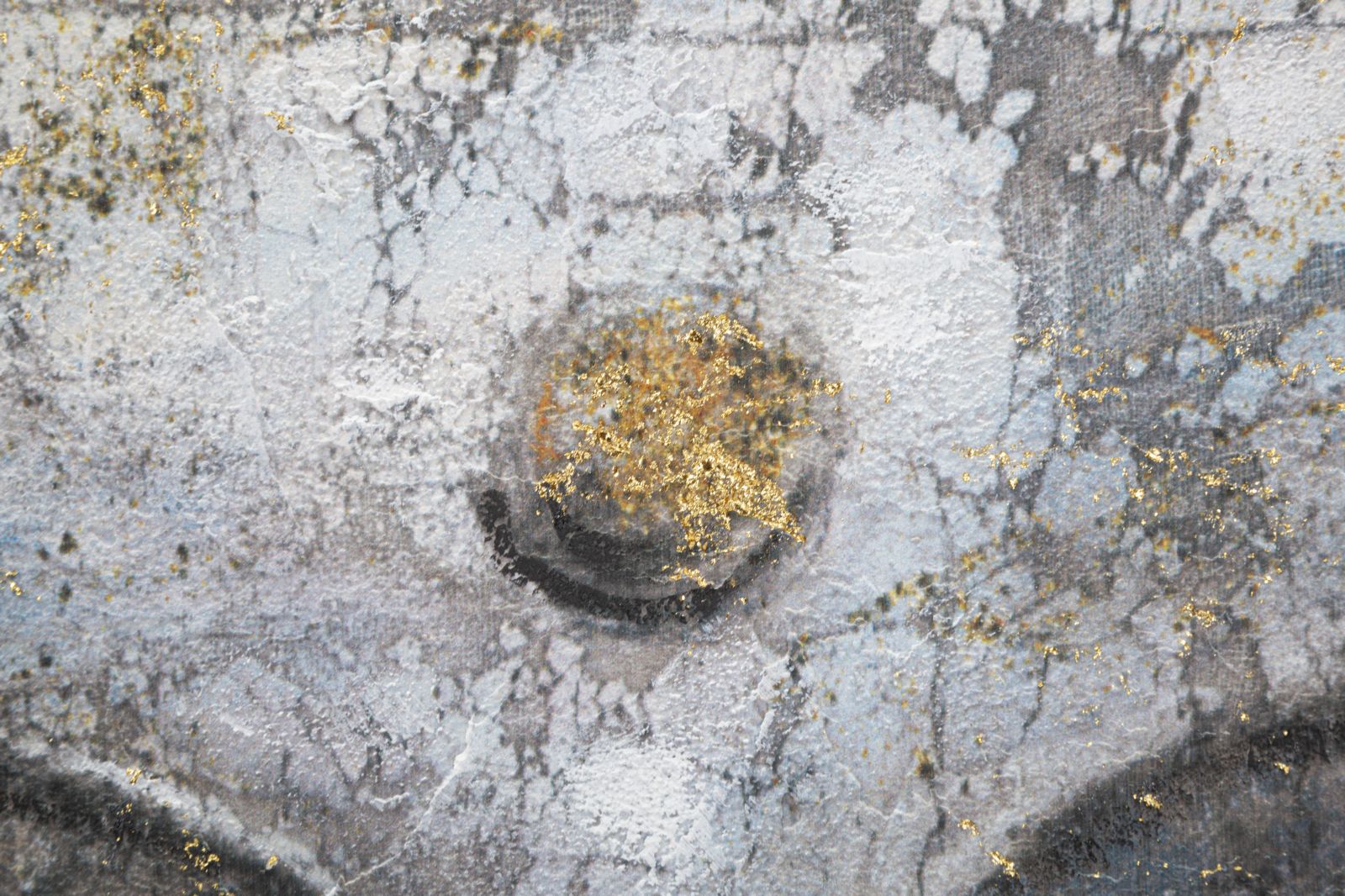 Wandbild Face Buddha Light A Leinwand Boho Chic Grau Gold 80X3X120cm