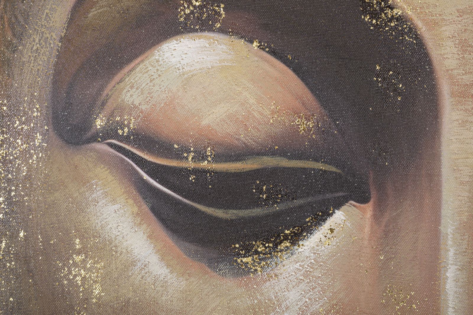 Wandbild Buddha B Leinwand Boho Chic Dunkel Gold Quadratisch 100X100cm