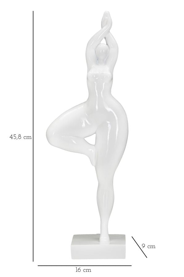 Donnina Yoga Balance Figur Weiss Resina Glam Dekoobjekt
