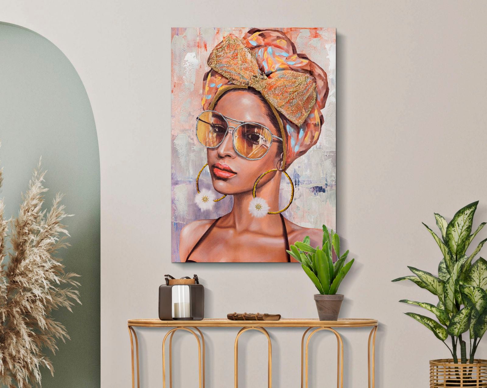 Wandbild Jennifer B Leinwand Portrait Boho Chic Mode Kunst
