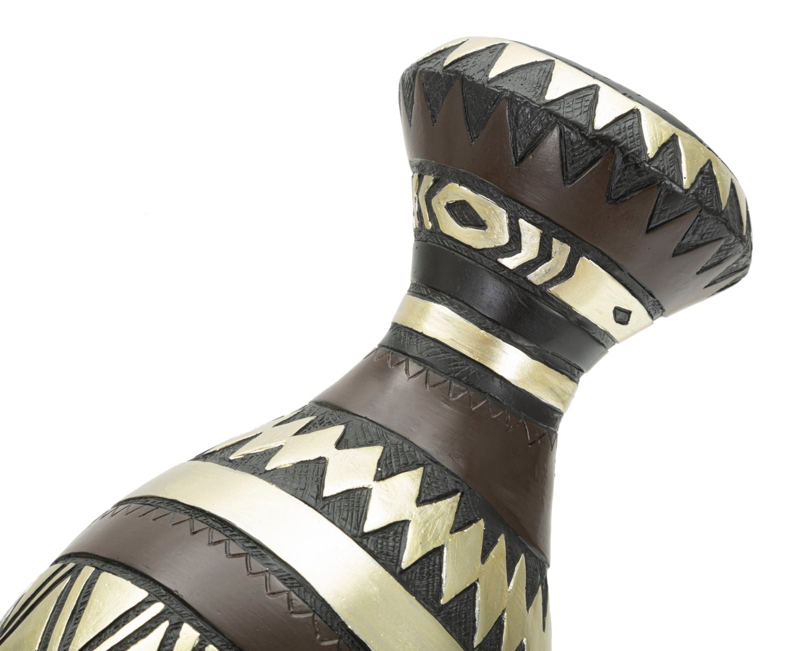 Deko Büste Masai Frau Tribu Resin Braun Gold 38 cm