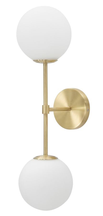 Glamy Wandlampe 2-flammig 55 cm – Elegante Wandleuchte in Gold mit Glaskugeln