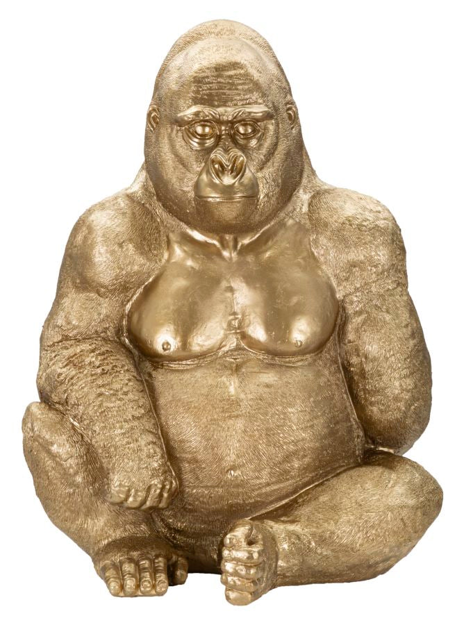 Dekofigur Gorilla Gold 82cm XXL Skulptur Resin Glam Highlight