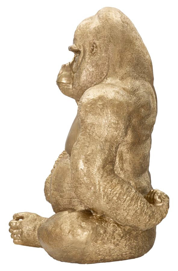 Dekofigur Gorilla Gold 82cm XXL Skulptur Resin Glam Highlight