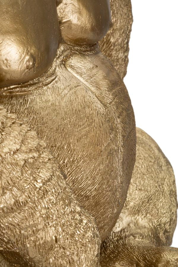 Dekofigur Gorilla Gold 82cm XXL Skulptur Resin Glam Highlight