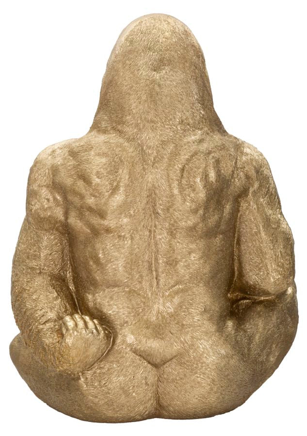 Dekofigur Gorilla Gold 82cm XXL Skulptur Resin Glam Highlight
