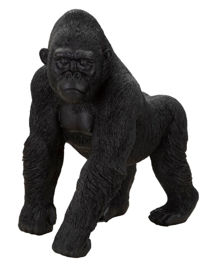 Dekofigur Gorilla Schwarz 37cm Moderne Tier Skulptur Resin