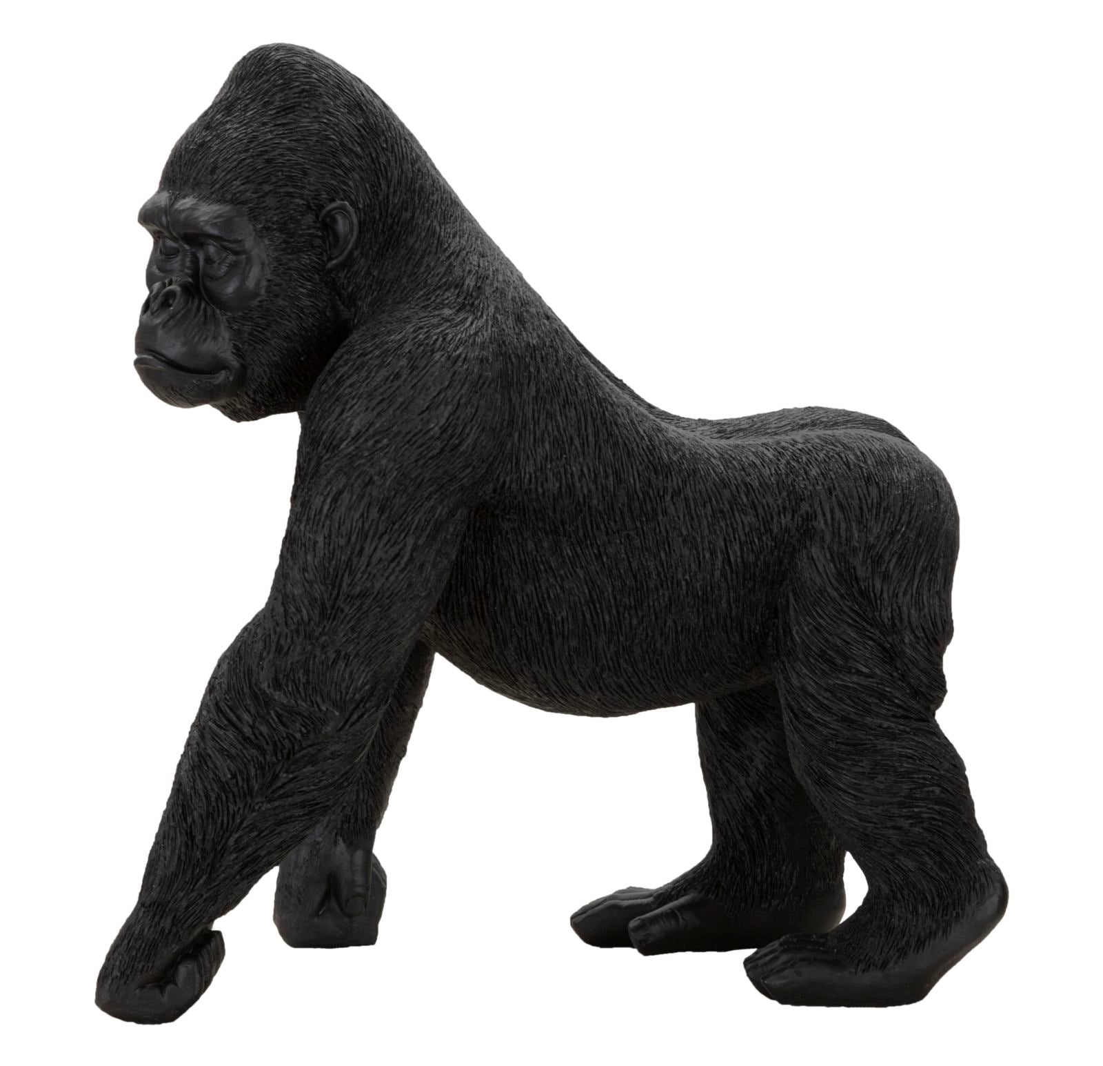 Dekofigur Gorilla Schwarz 37cm Moderne Tier Skulptur Resin