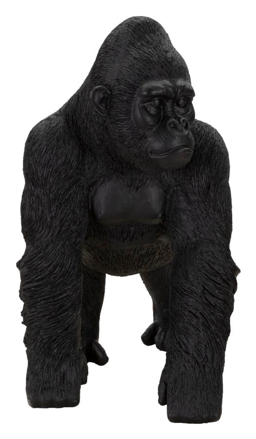 Dekofigur Gorilla Schwarz 37cm Moderne Tier Skulptur Resin