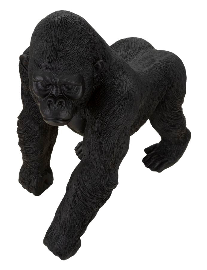 Dekofigur Gorilla Schwarz 37cm Moderne Tier Skulptur Resin