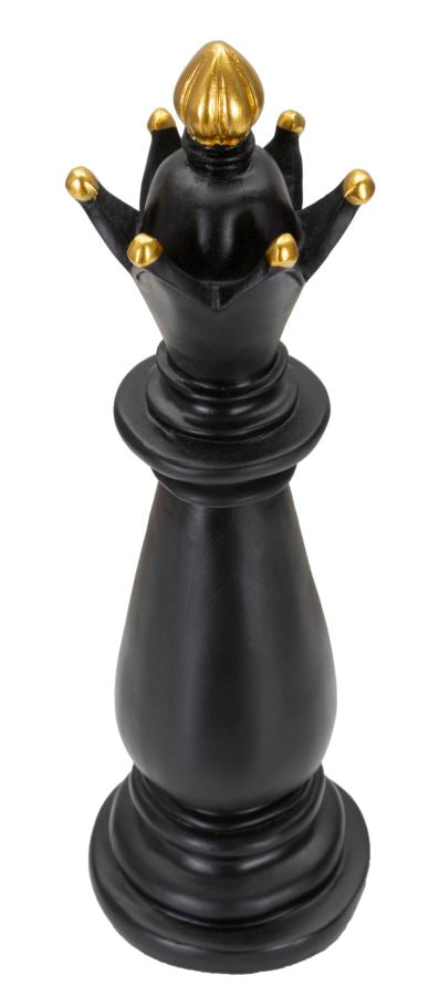 Schachfigur Alfiere Schwarz Gold 38cm Dekofigur Resin Modern