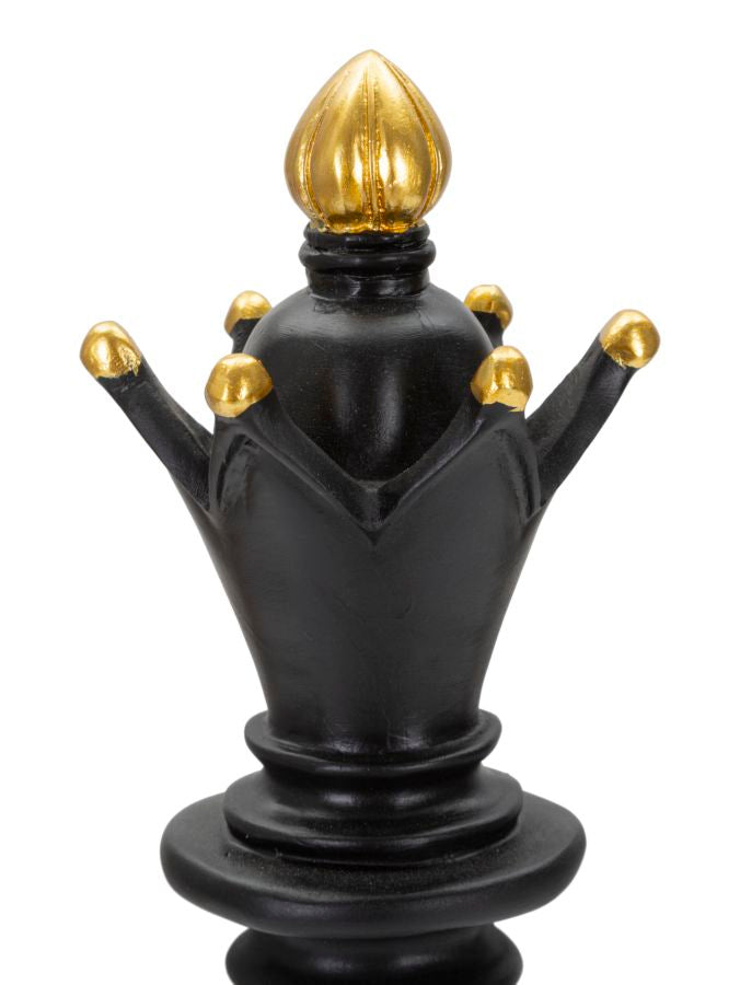 Schachfigur Alfiere Schwarz Gold 38cm Dekofigur Resin Modern