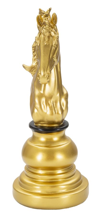 Dekofigur Pferdekopf Gold Schwarz 27cm Schachfigur Design Resin