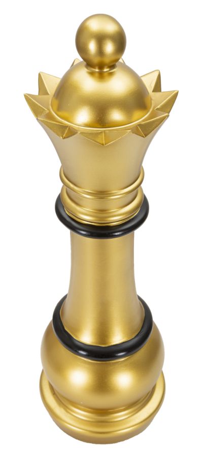 Schachfigur Regina Gold Schwarz 50cm Dekofigur Resin Glam