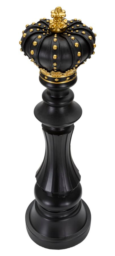 Schachfigur Re Schwarz Gold 50cm Dekofigur Resin König