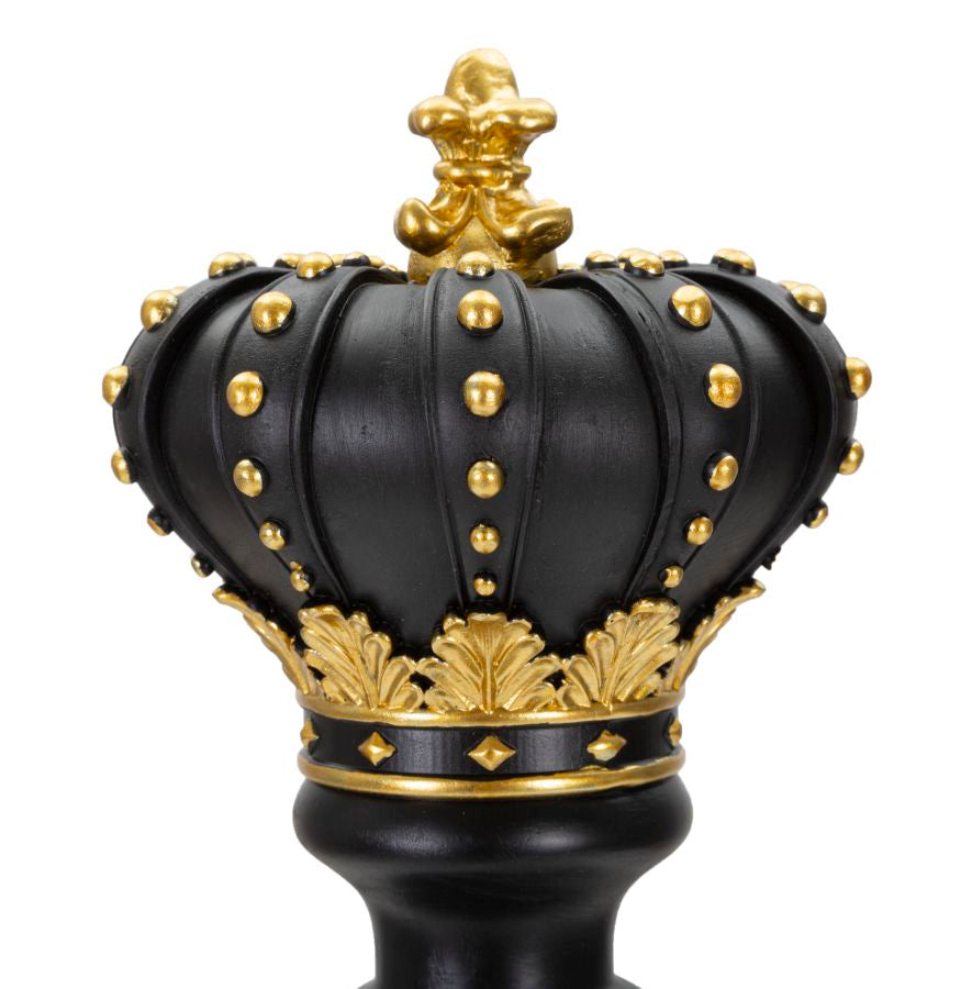 Schachfigur Re Schwarz Gold 50cm Dekofigur Resin König