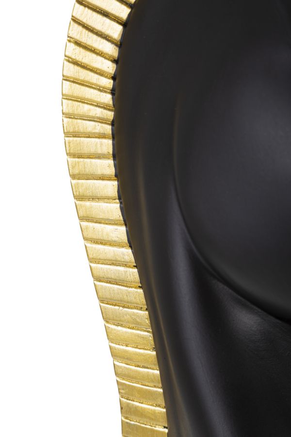 Schachfigur Pferd Schwarz Gold 50cm Dekofigur Resin Glam