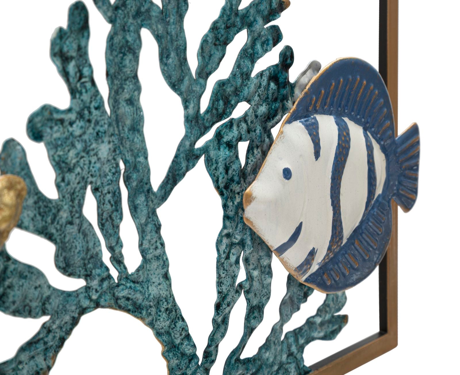 Wanddeko Fish Coral Metall Wandpanel Meer Design 50 cm