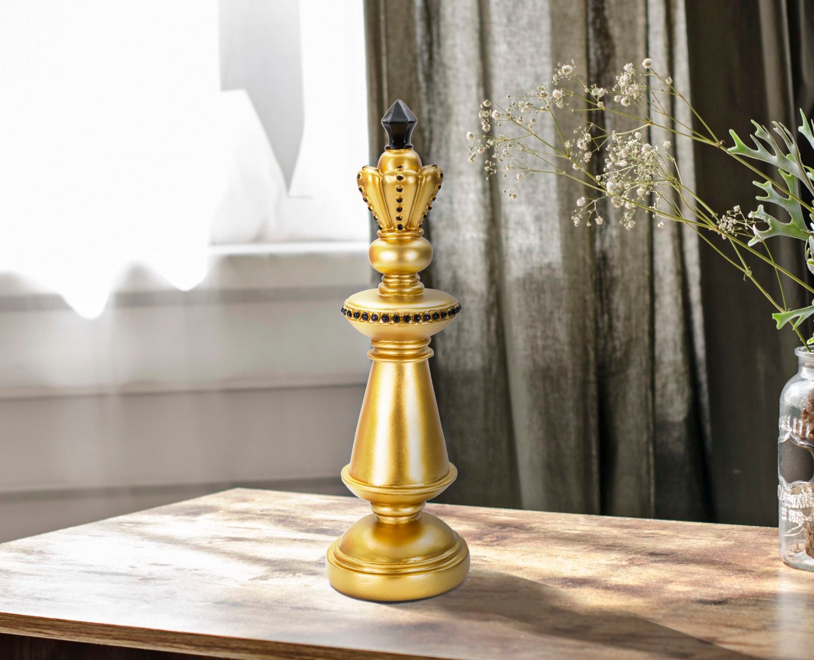 Schachfigur Re Gold Schwarz Dekofigur 32,5 cm