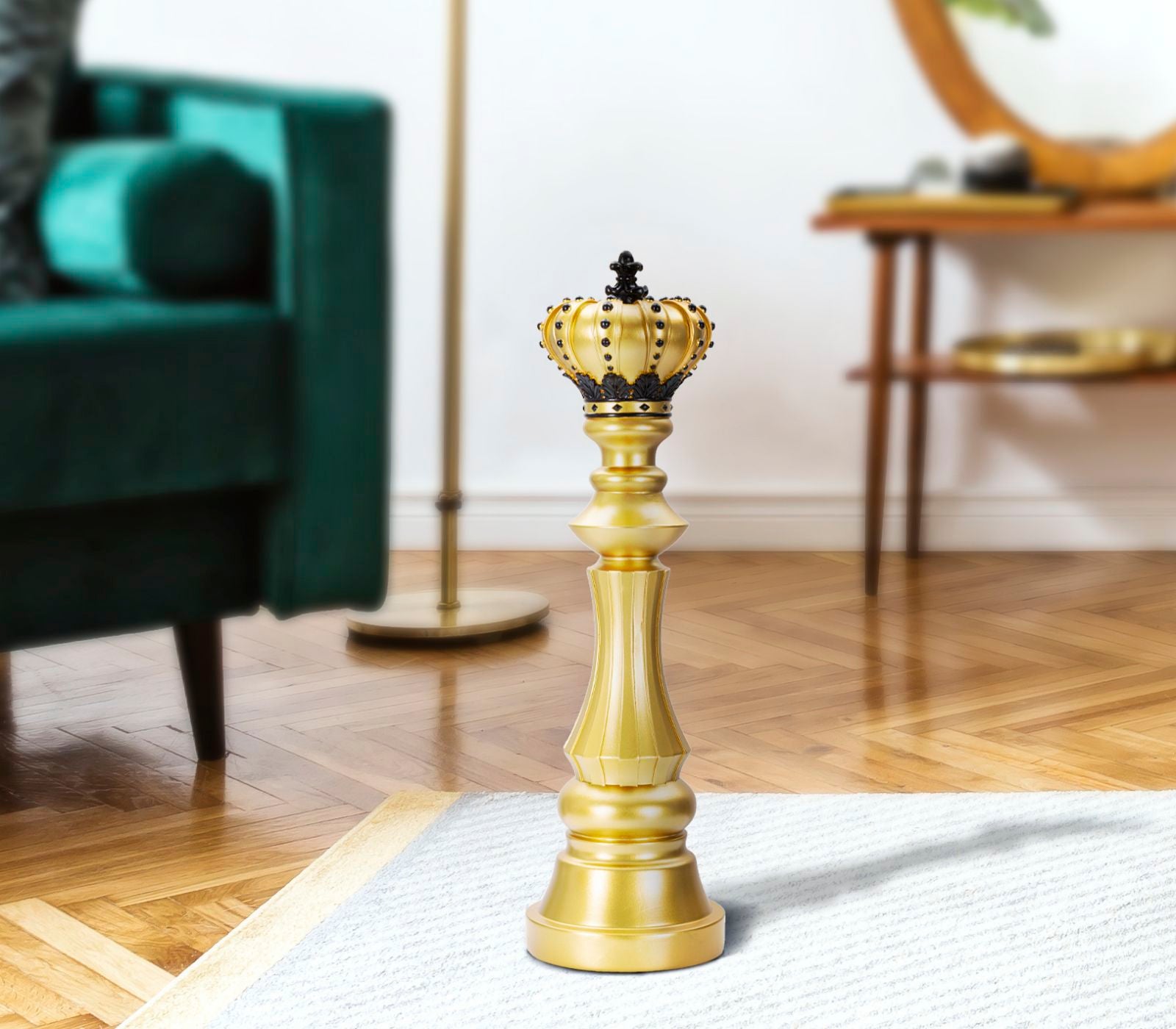 Schachfigur Re Gold Schwarz 50cm Dekofigur Resin König