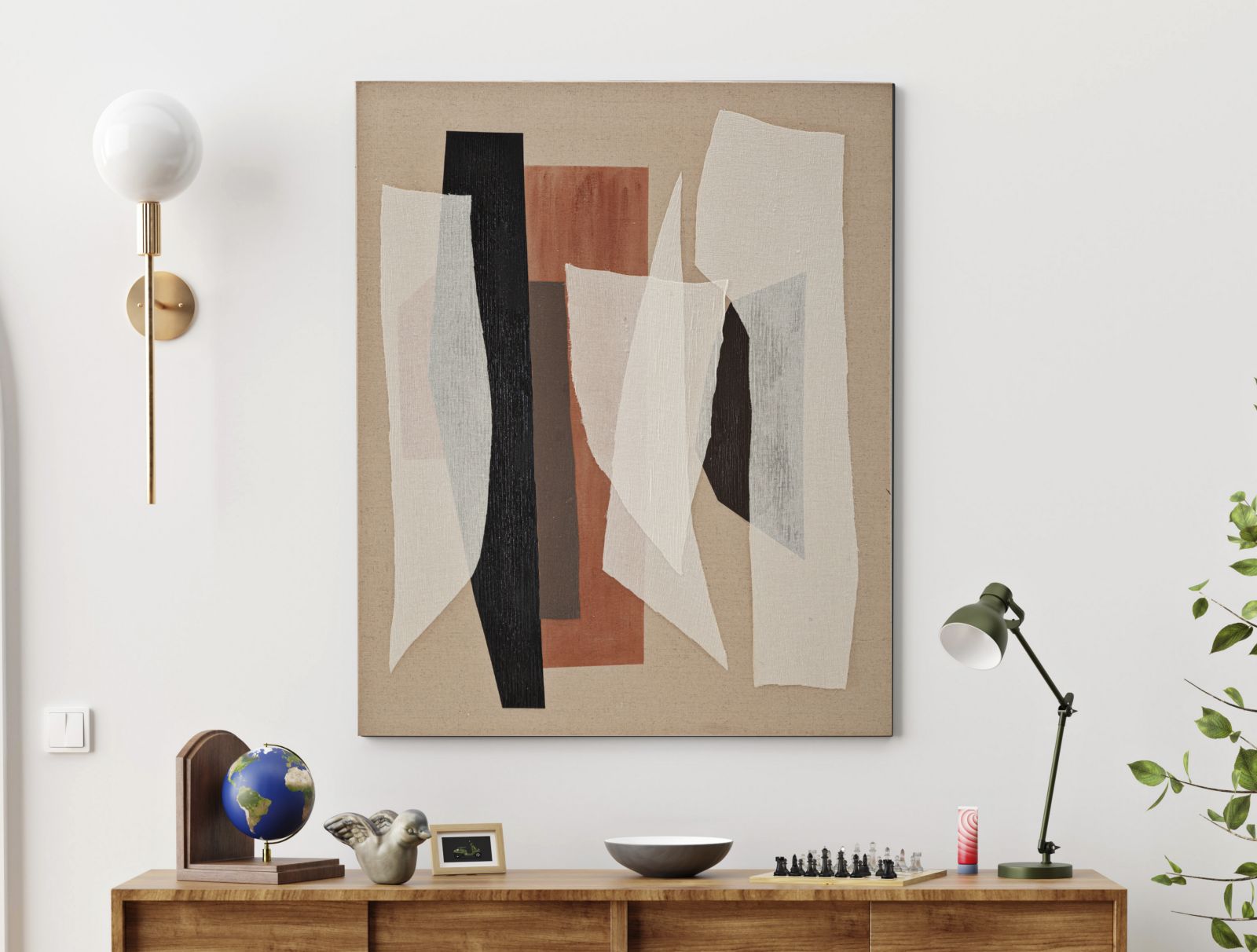 Redy Wandbild Abstrakt Boho Chic Leinwandbild 80x100 cm