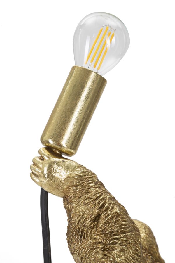 Gorilla Tischlampe Gold 40 cm – Extravagantes Wohnaccessoire