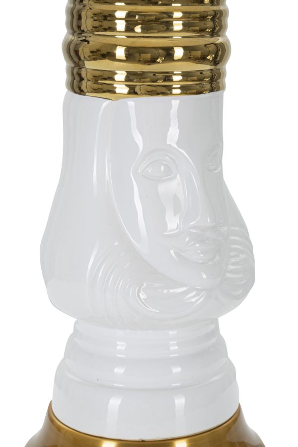 King Schach Tischlampe 58 cm mit Stoffschirm – Glamour Wohnaccessoire